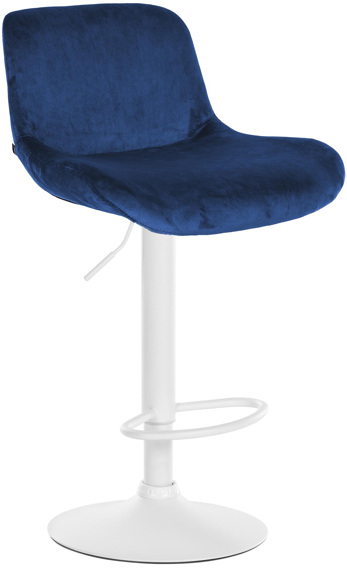 Moderne Witte Barkruk - Comfortabele Design Kruk - In Hoogte Verstelbaar en 360° Draaibaar Kleur blauw Materiaal zacht
