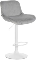Moderne Witte Barkruk - Comfortabele Design Kruk - In Hoogte Verstelbaar en 360° Draaibaar Kleur grijs Materiaal zacht
