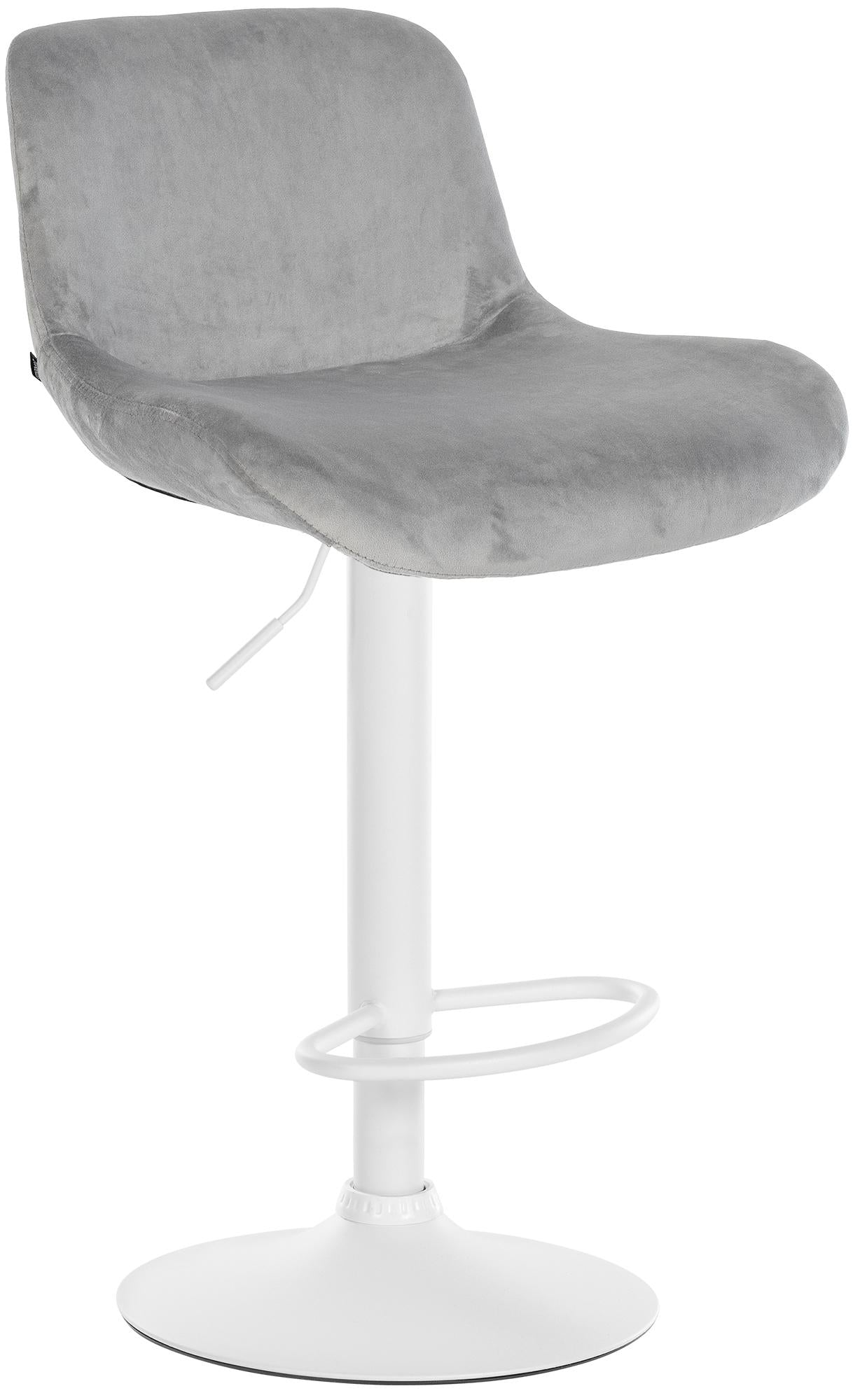 Moderne Witte Barkruk - Comfortabele Design Kruk - In Hoogte Verstelbaar en 360° Draaibaar Kleur grijs Materiaal zacht