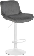 Moderne Witte Barkruk - Comfortabele Design Kruk - In Hoogte Verstelbaar en 360° Draaibaar Kleur donkergrijs Materiaal zacht