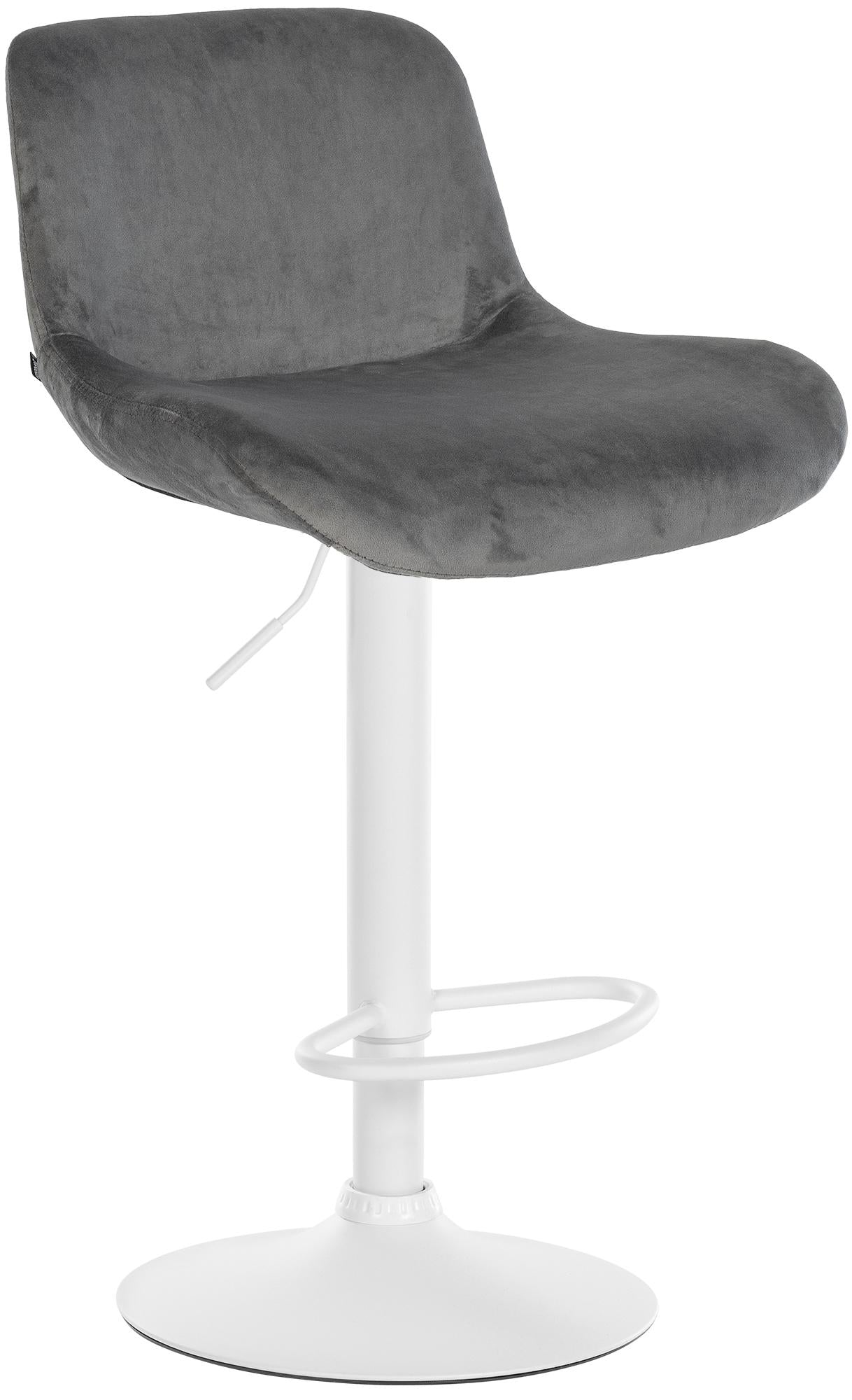 Moderne Witte Barkruk - Comfortabele Design Kruk - In Hoogte Verstelbaar en 360° Draaibaar Kleur donkergrijs Materiaal zacht