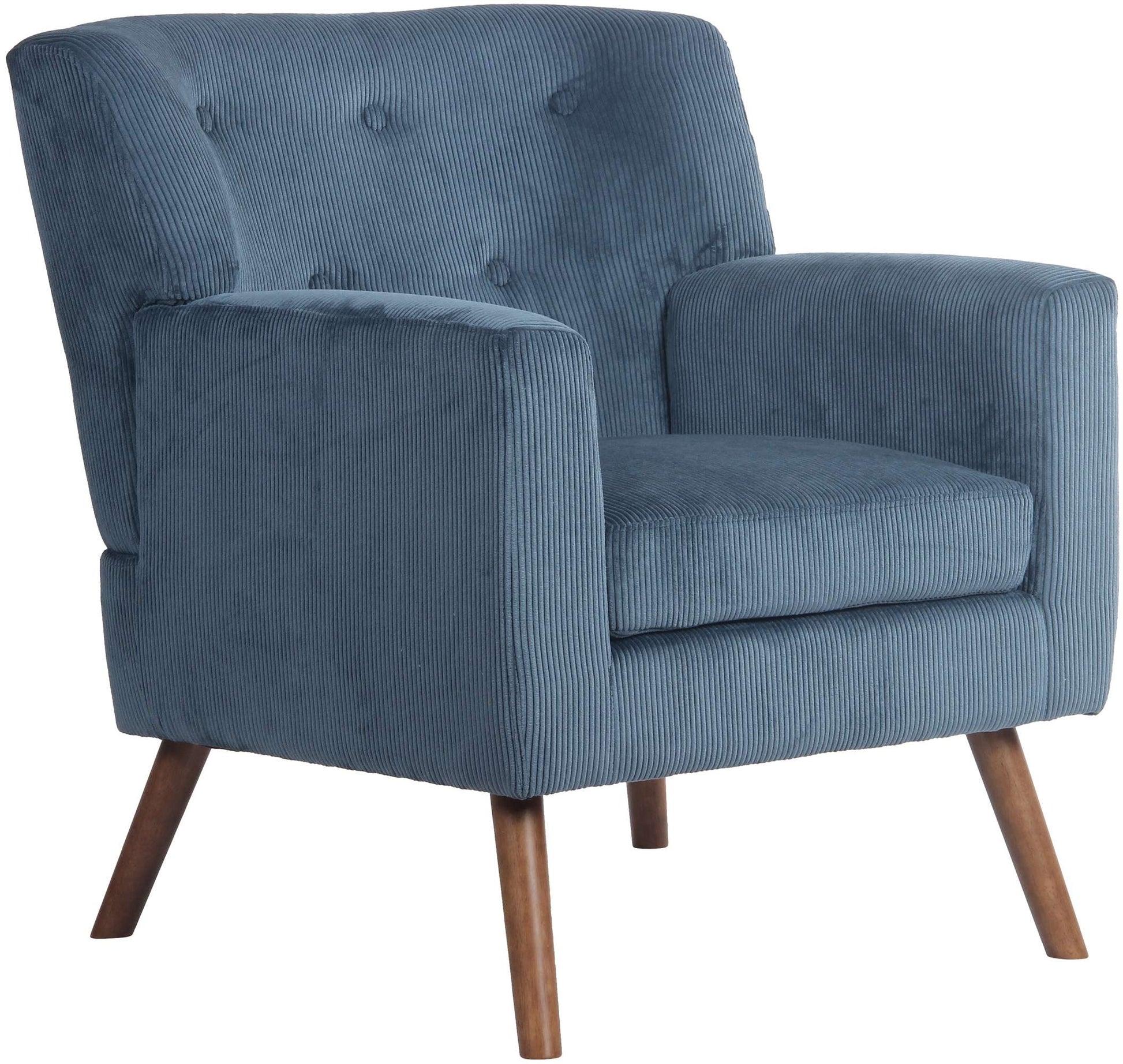 Comfortabele Ribfluwelen Fauteuil - Relaxstoel - Modieuze Kleuren Kleur blauw