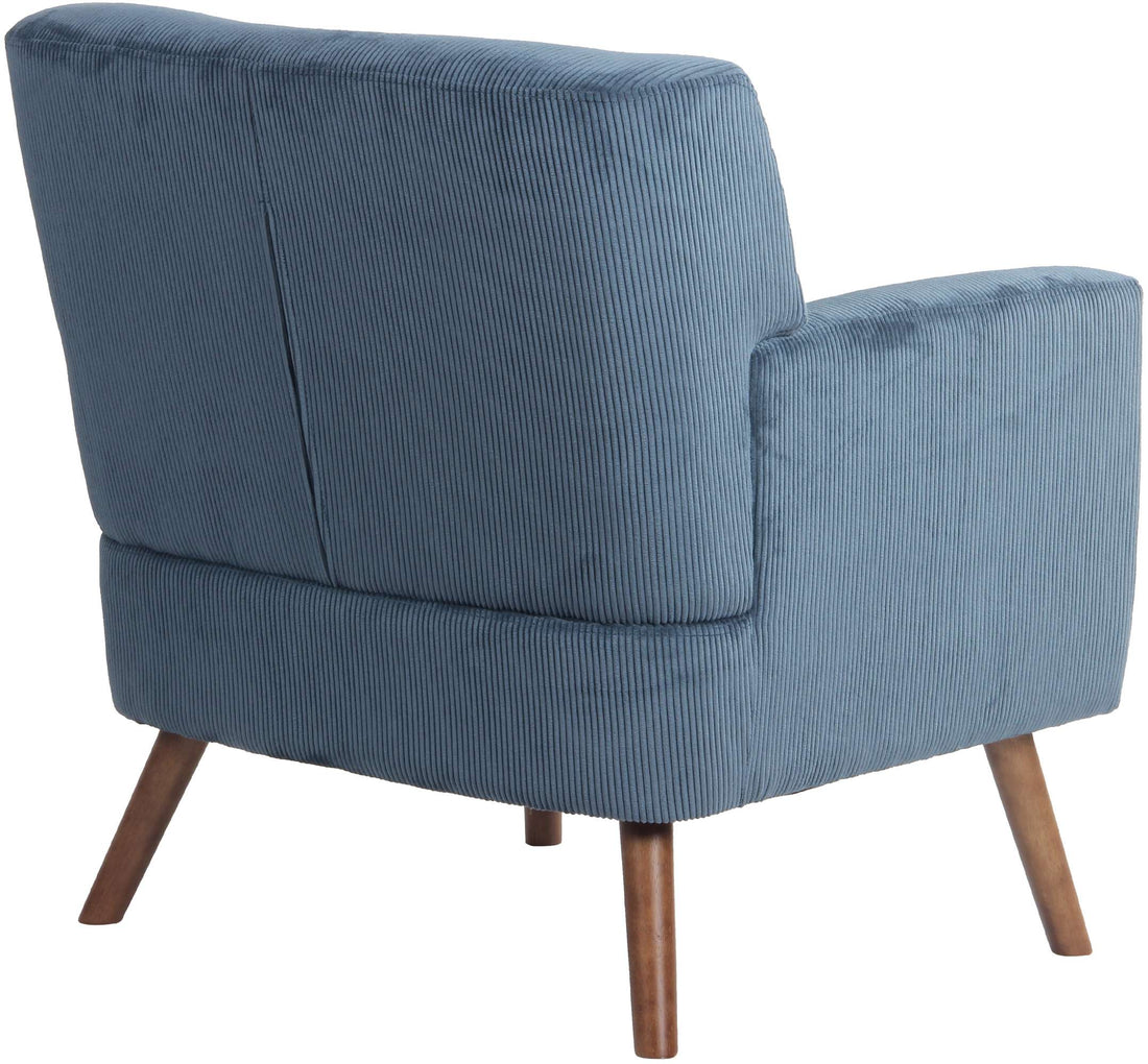 Comfortabele Ribfluwelen Fauteuil - Relaxstoel - Modieuze Kleuren Kleur blauw