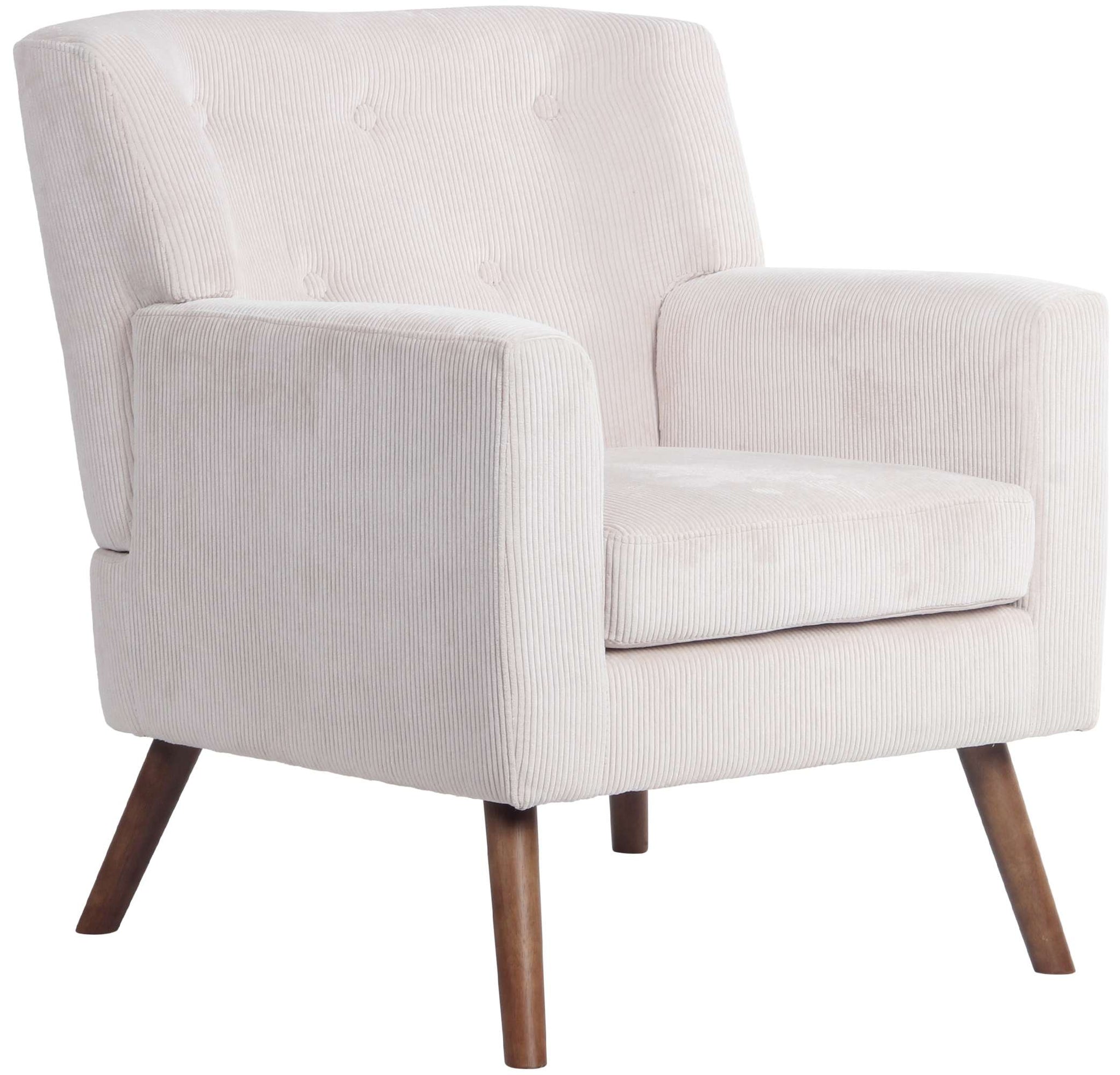 Fauteuil met Fluweelachtige Bekleding - Loungestoel - Comfortabel Ontspannen Kleur crème