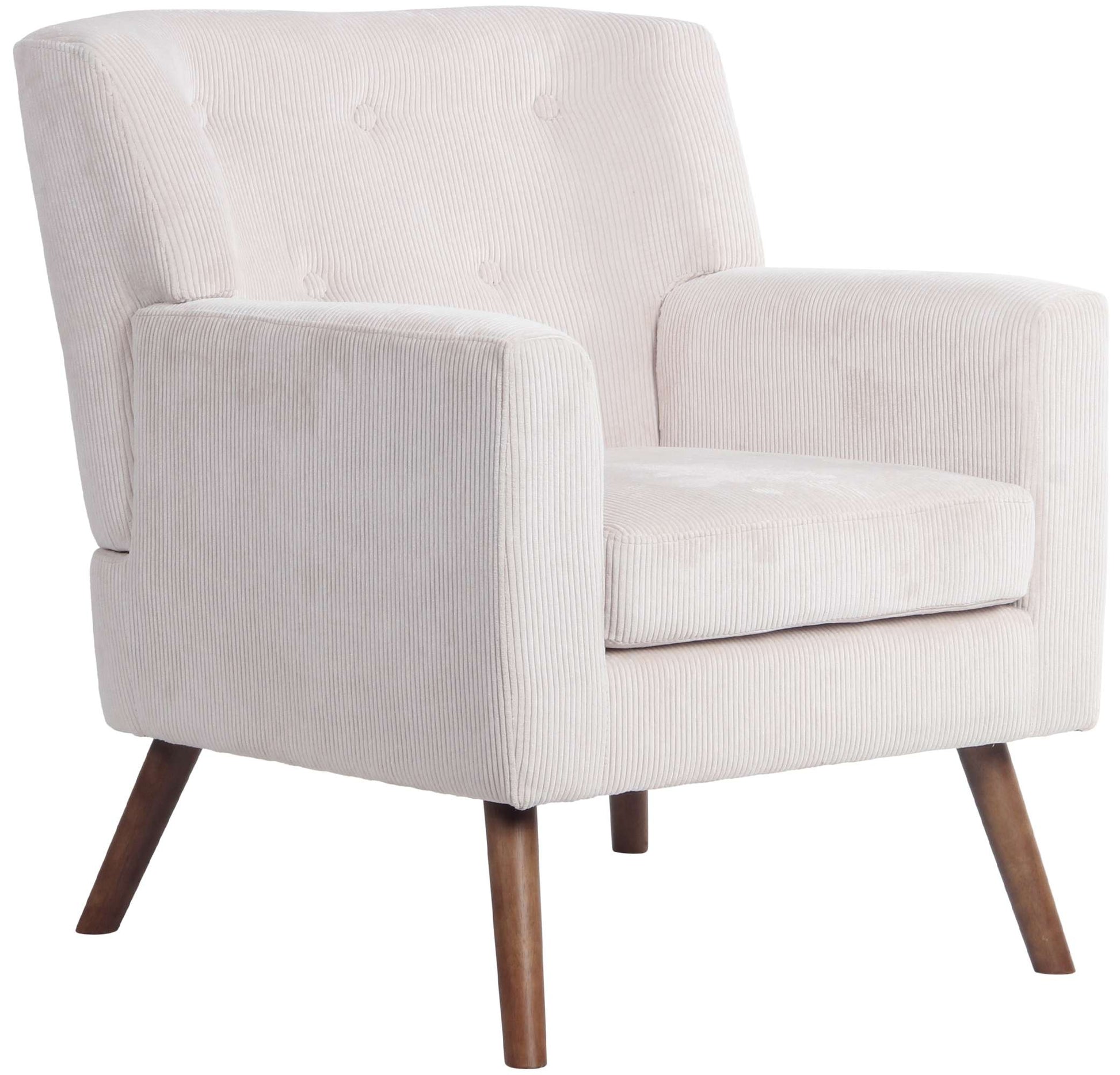 Fauteuil met Fluweelachtige Bekleding - Loungestoel - Comfortabel Ontspannen Kleur crème