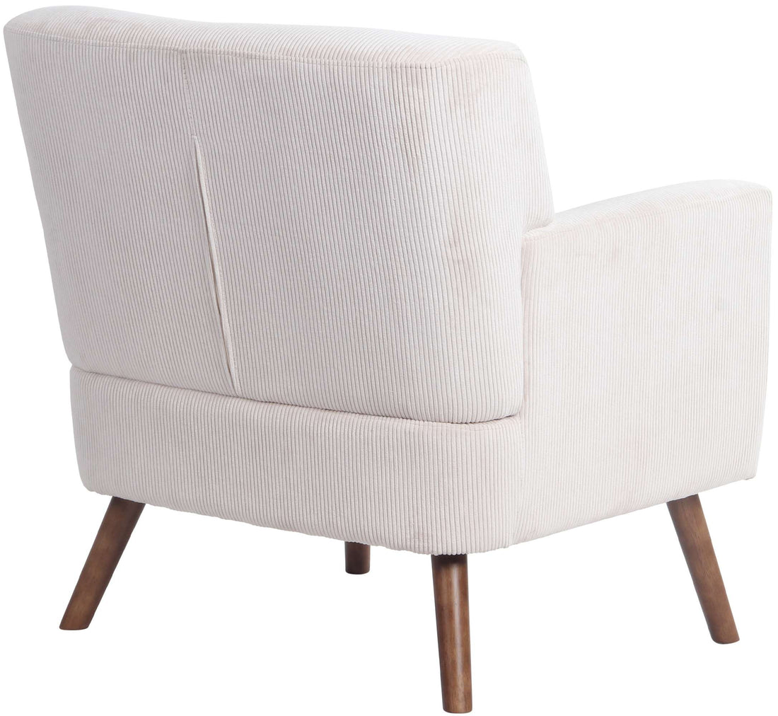 Fauteuil met Fluweelachtige Bekleding - Loungestoel - Comfortabel Ontspannen Kleur crème