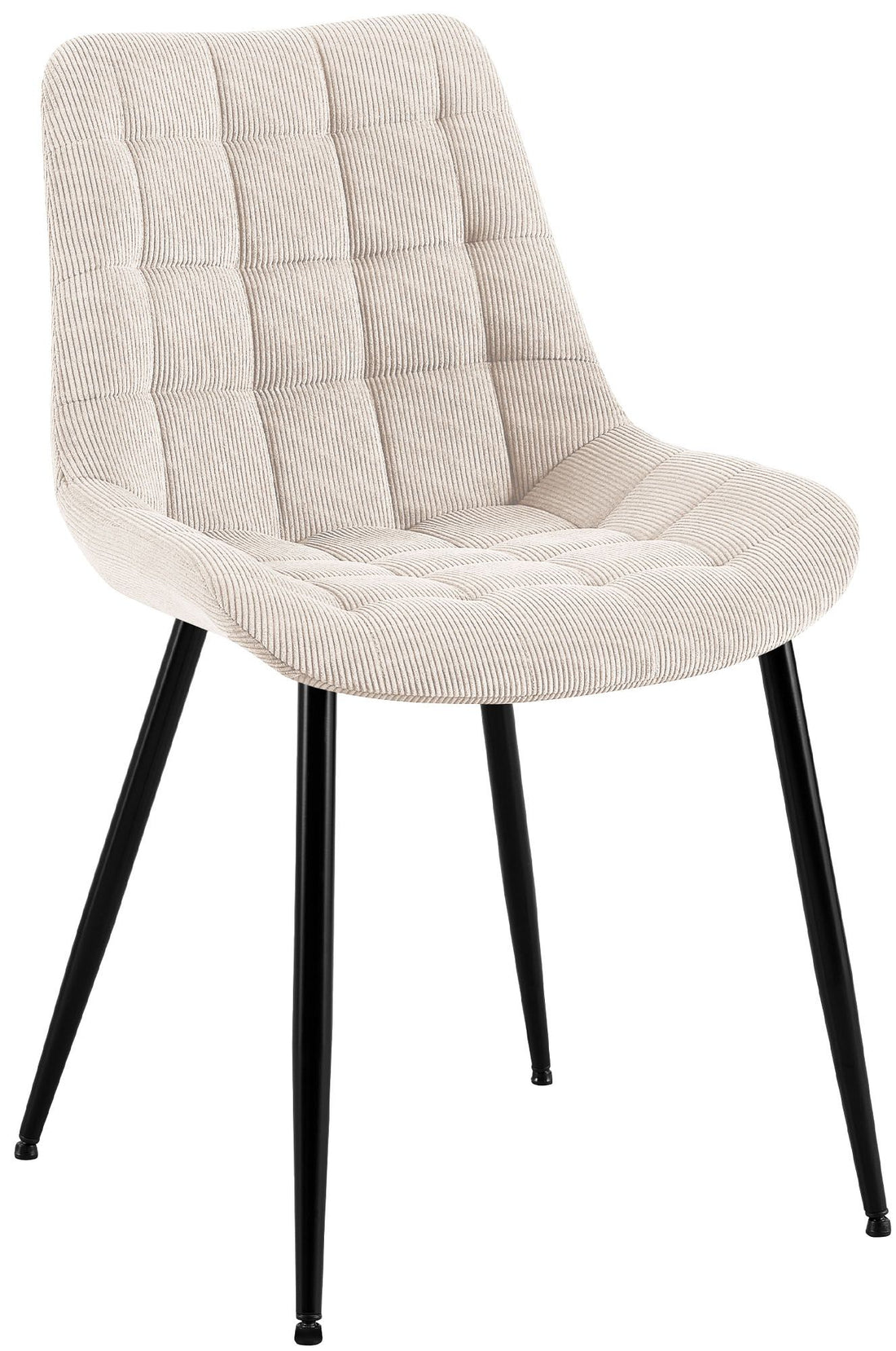 Eetkamerstoel Corduroy - Keukenstoel - Comfortabele Zitting & Rugleuning Kleur crème