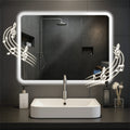 Badkamerspiegel met Bluetooth - Wandspiegel - LED Verlichting & Anti-condens Functie Kleur helderglas