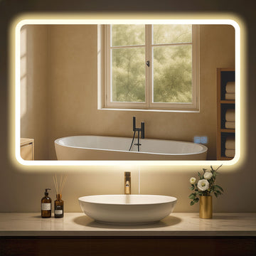 LED Badkamerspiegel - Wandspiegel - Anti-condensfunctie, Optimale Verlichting, 70x100 cm Kleur helderglas