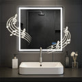 Badkamerspiegel met Bluetooth-luidsprekers - Wandspiegel - Anti-condens & Dimbare LED-verlichting Kleur helderglas