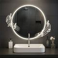 Ronde Badkamerspiegel - Wandspiegel - Bluetooth Speakers & Anticondens, Dimbare LED Verlichting Kleur helderglas