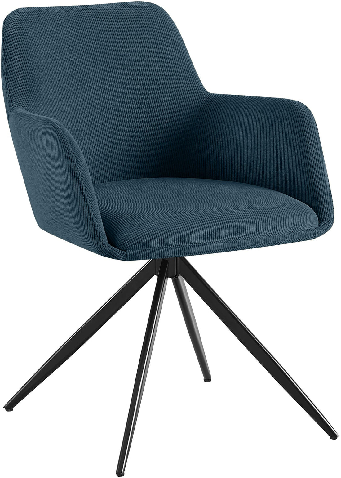 Eetkamerstoel Ribstof - Dining Chair - 180° Draai-functie voor Extra Comfort Kleur blauw