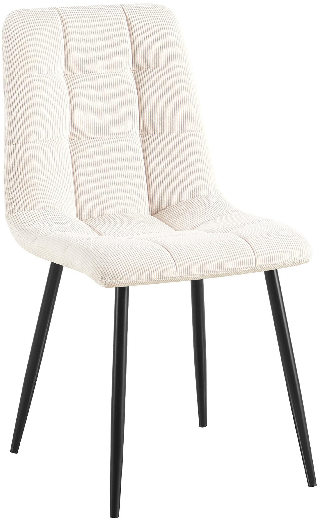 Eetkamerstoel Corduroy - Gestoffeerde Stoel - Comfortabel Zitten, Modern Ontwerp Kleur crème