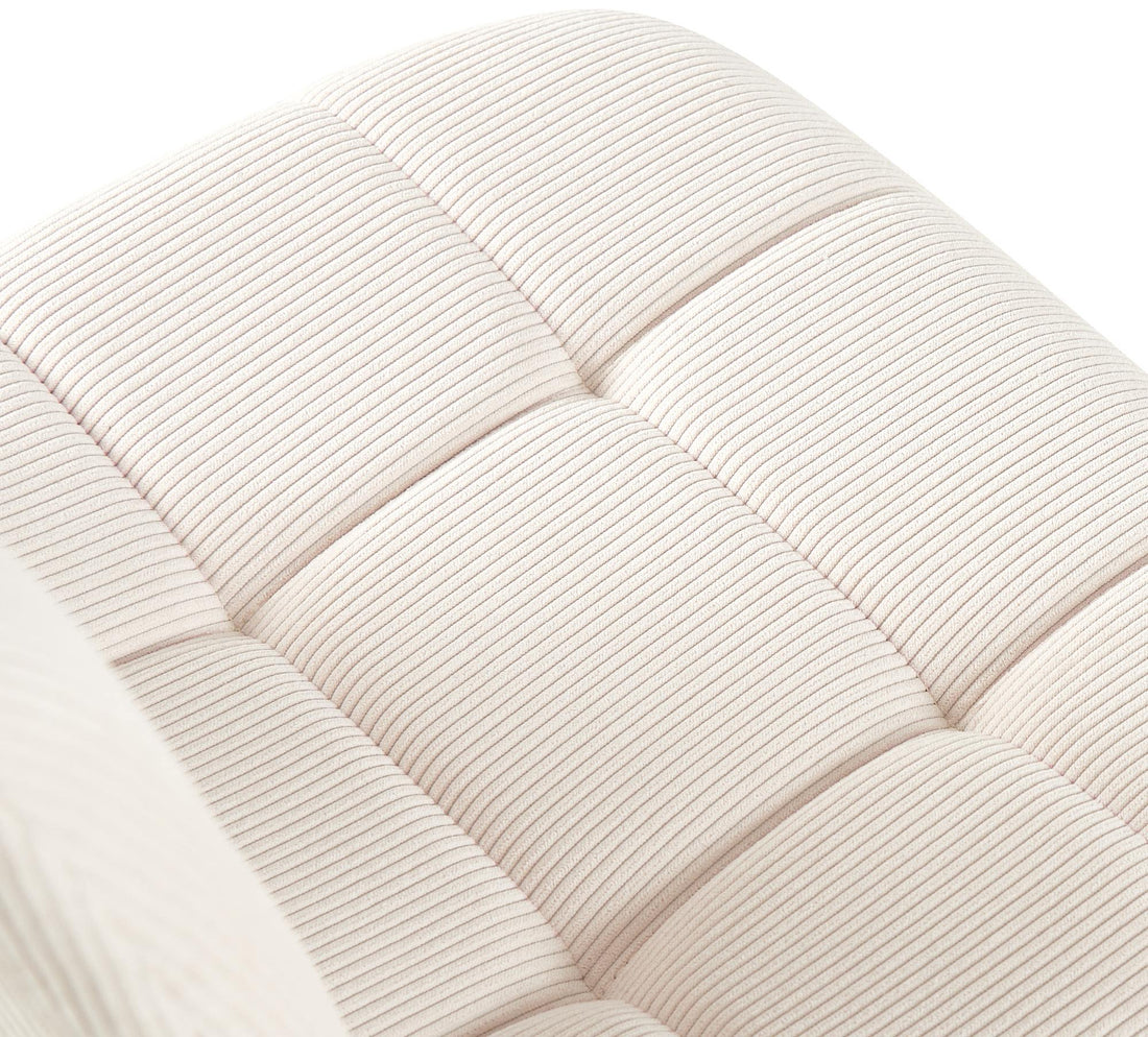 Eetkamerstoel Corduroy - Gestoffeerde Stoel - Comfortabel Zitten, Modern Ontwerp Kleur crème