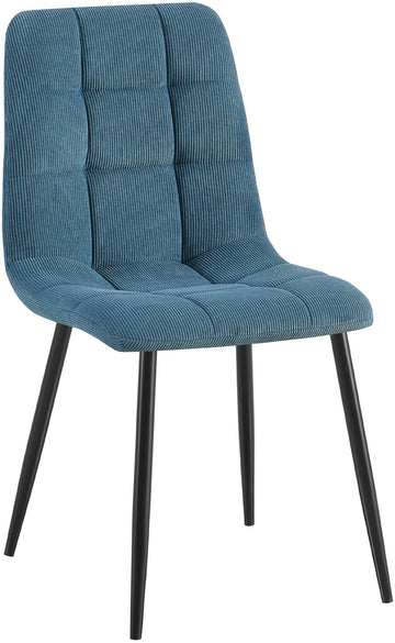 Eetkamerstoel Corduroy - Zitmeubel - Maximaal Zitcomfort, Zacht Bekleed - Modern Ontwerp Kleur blauw