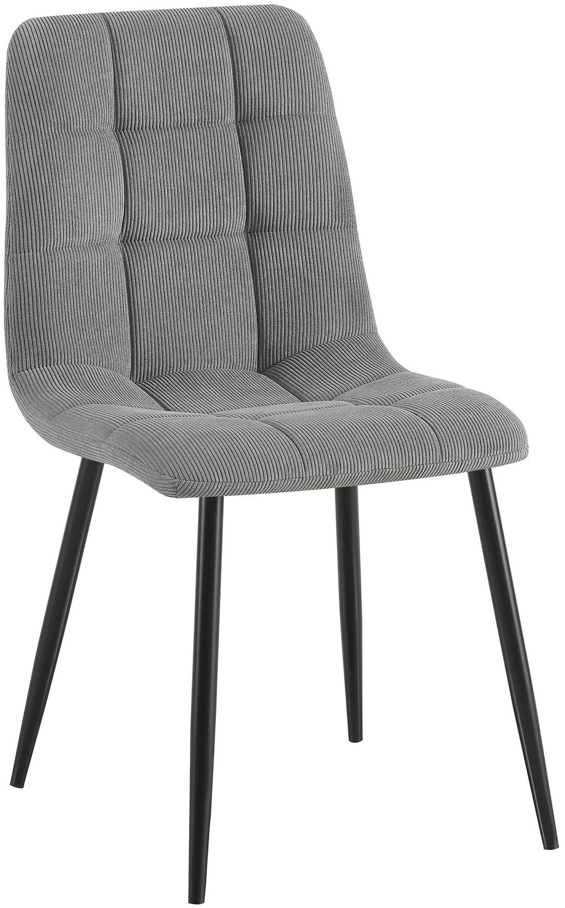 Eetkamerstoel Corduroy - Gestoffeerde Stoel - Hoog Zitcomfort - Modern Ontwerp Kleur grijs