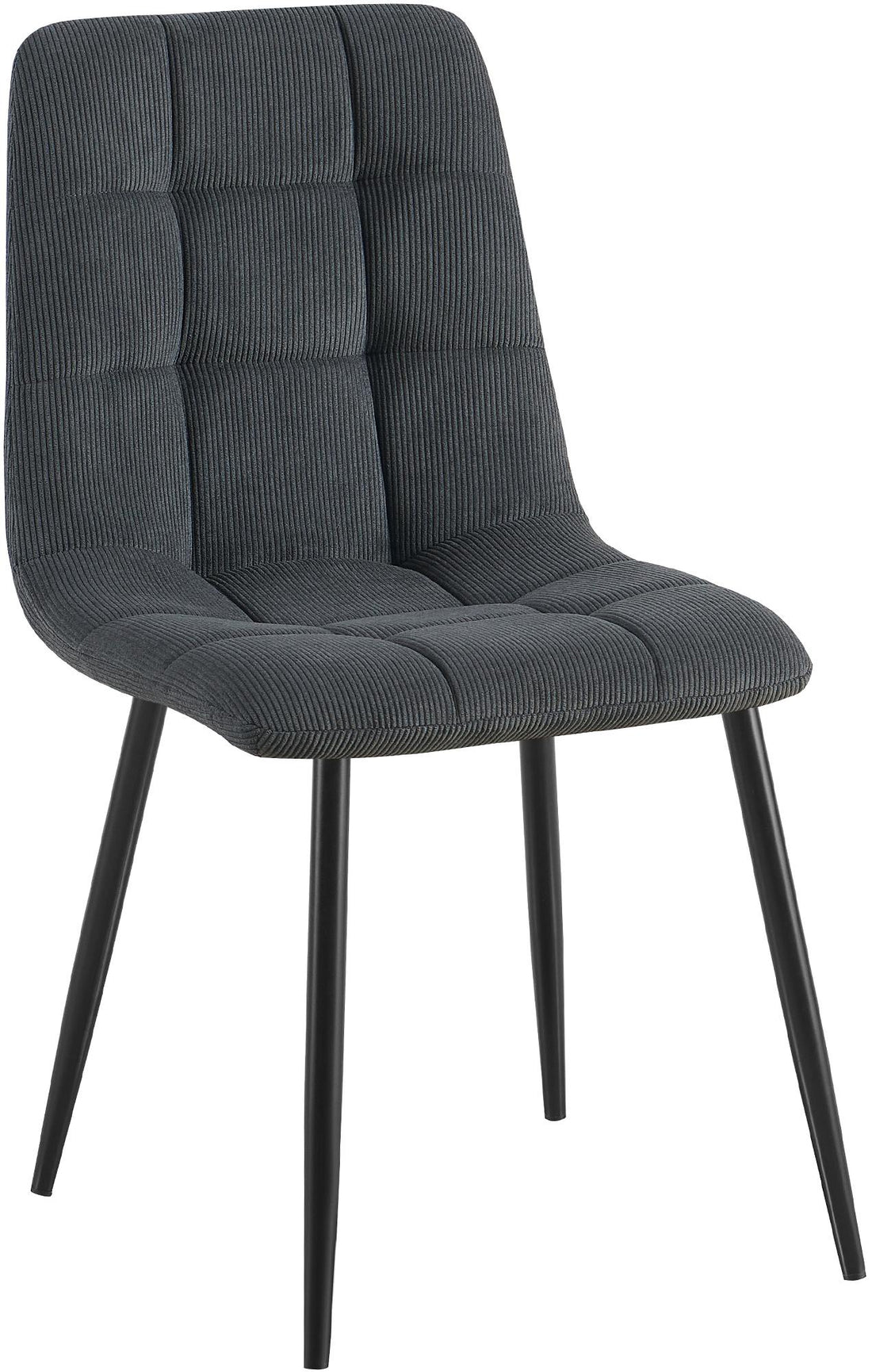 Eetkamerstoel Corduroy - Keukenstoel - Modern Ontwerp en Hoogwaardig Comfort Kleur zwart