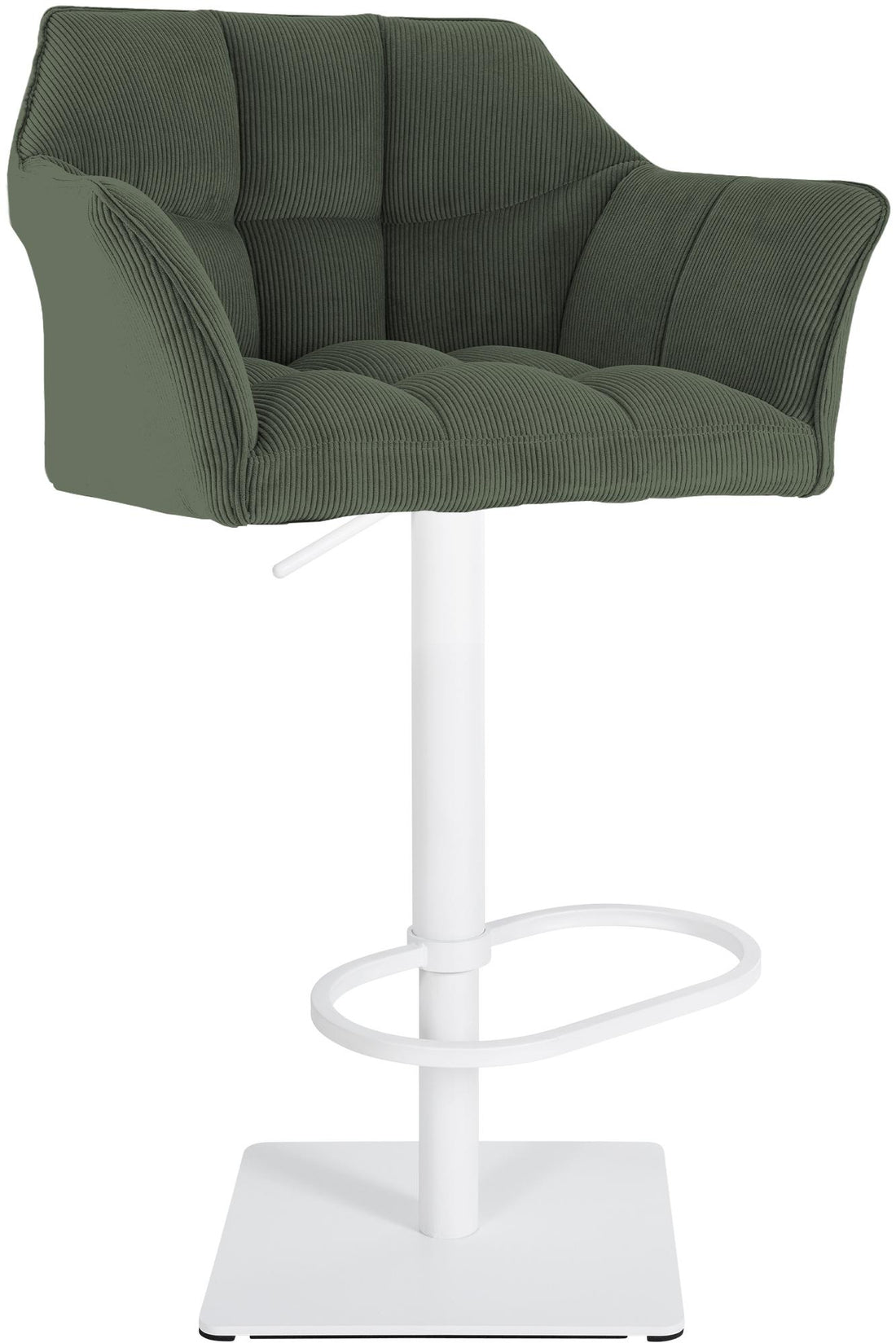 Barkruk Damaso - Barstoel - Modern design, hoogteverstelbaar, roestvrij staal, 240 kg draagvermogen Kleur groen