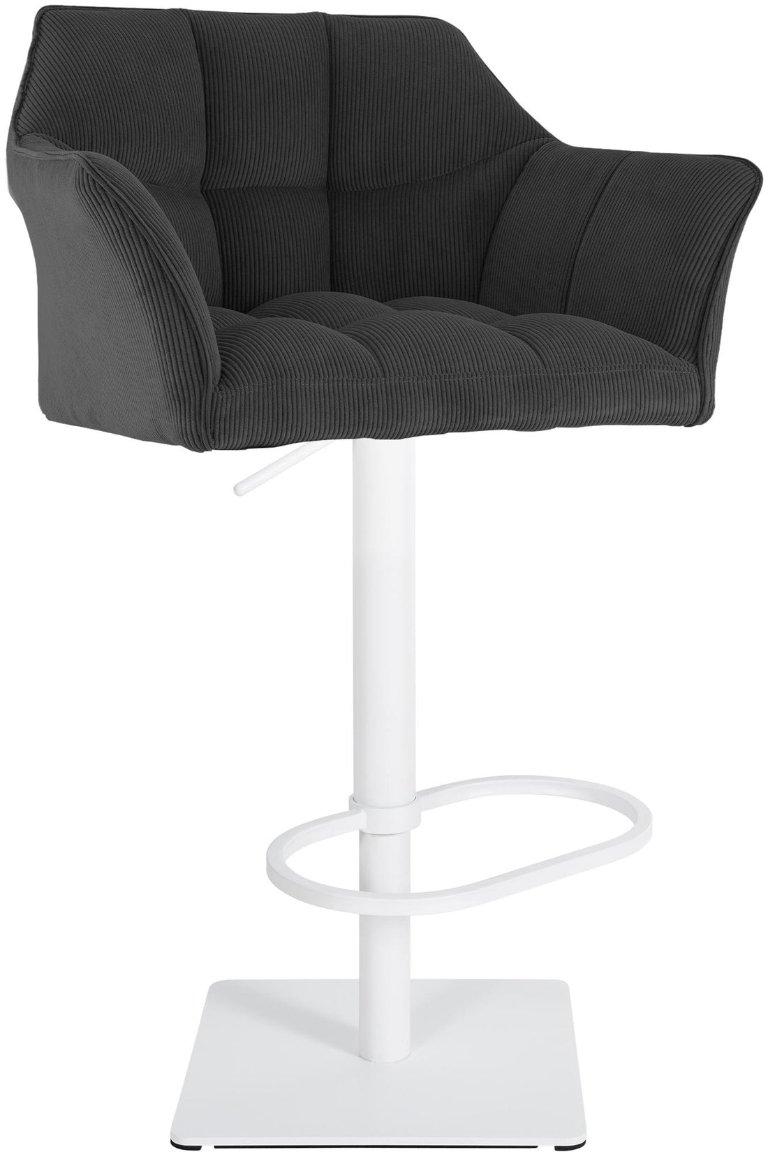 Barkruk Damaso Cord – Barstoel – 240 kg draagvermogen – Verstelbaar – Modern & duurzaam design Kleur donkergrijs