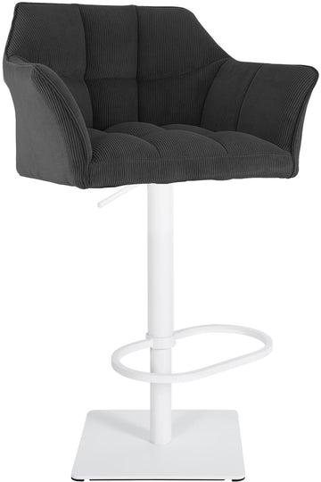 Barkruk Damaso Cord – Barstoel – 240 kg draagvermogen – Verstelbaar – Modern & duurzaam design Kleur donkergrijs