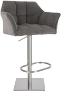 Moderne Barkruk - Design Kruk - 240 kg draagvermogen - Verstelbaar en stijlvol roestvrij staal Kleur taupe