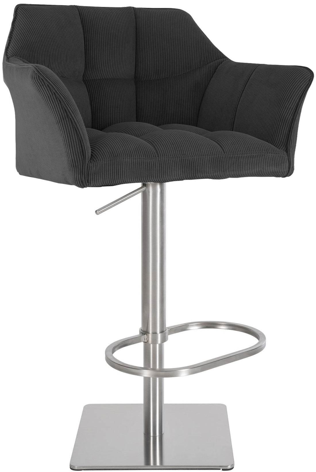 Barkruk Cord donkergrijs, Barstoel, Verstelbaar & robuust tot 240kg - Comfort & moderne look Kleur donkergrijs