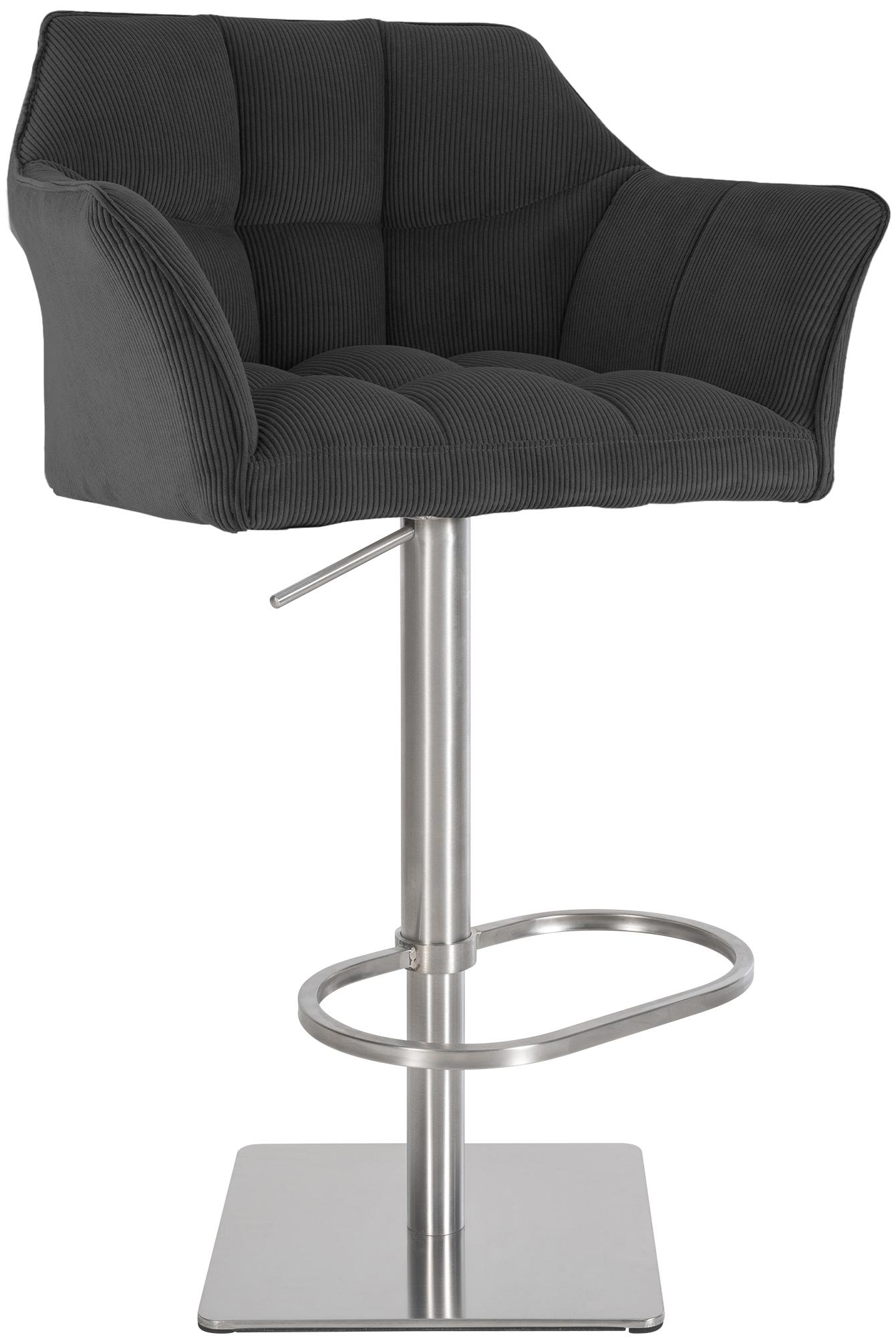 Barkruk Cord donkergrijs, Barstoel, Verstelbaar & robuust tot 240kg - Comfort & moderne look Kleur donkergrijs