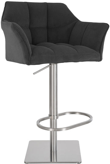 Barkruk Cord donkergrijs, Barstoel, Verstelbaar & robuust tot 240kg - Comfort & moderne look Kleur donkergrijs