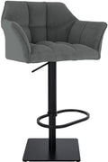 Barkruk - Moderne Designkruk - Verstelbaar & Stevig tot 240kg - Roestvrij Staal - Comfortabel Kleur grijs