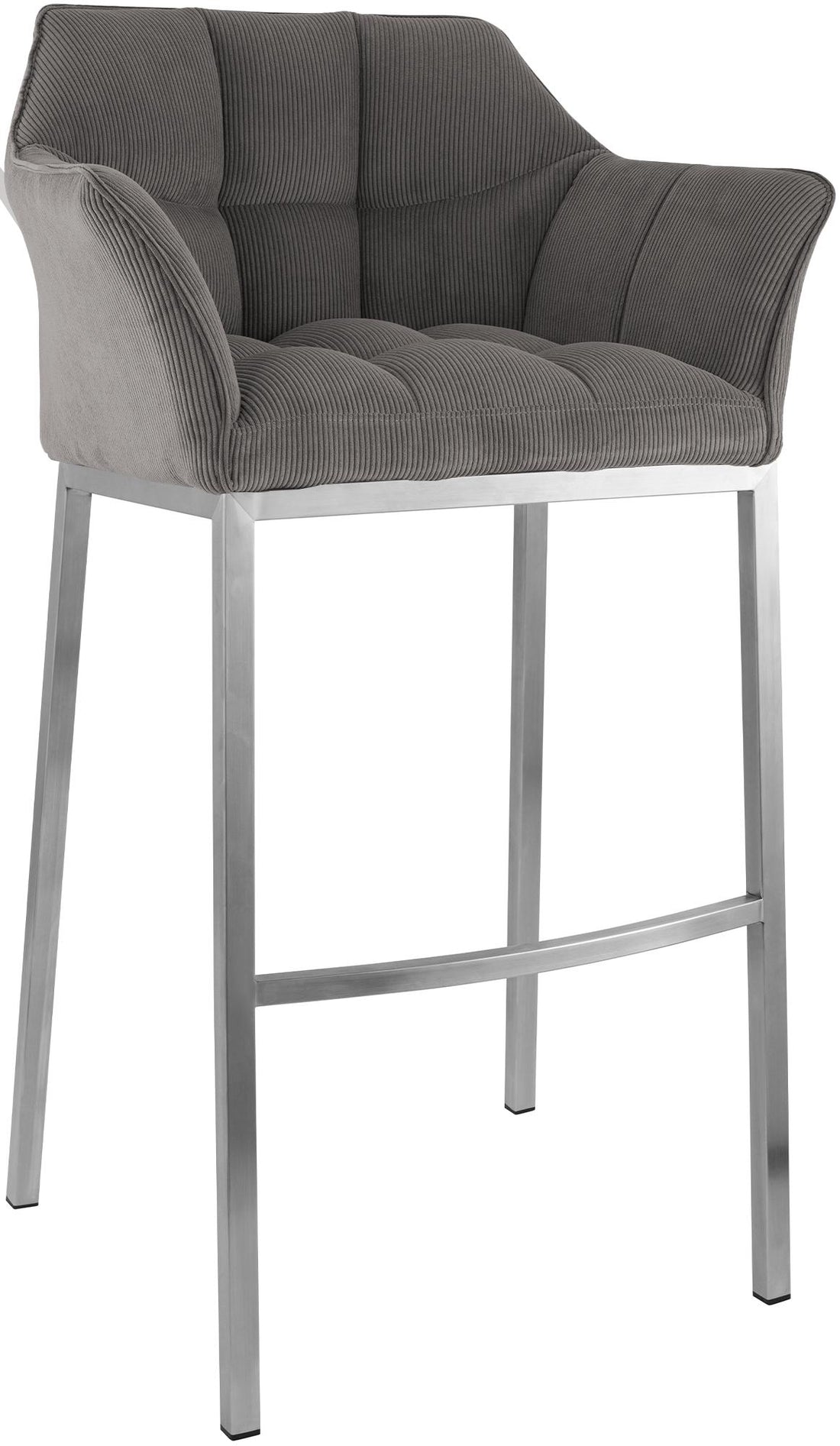 Barkruk Corduroy Stoffering - Barstoel - Ergonomisch & Extra Stevig tot 240kg, Metalen Frame Kleur taupe
