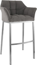 Barkruk Corduroy Stoffering - Barstoel - Ergonomisch & Extra Stevig tot 240kg, Metalen Frame Kleur taupe