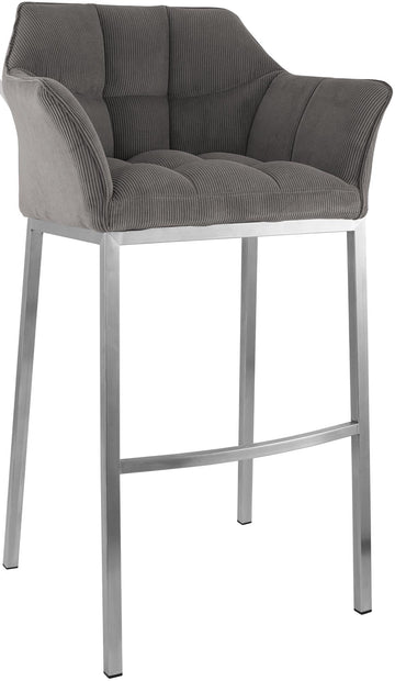 Barkruk Corduroy Stoffering - Barstoel - Ergonomisch & Extra Stevig tot 240kg, Metalen Frame Kleur taupe
