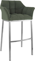 Barkruk Corduroy - Moderne Hoge Stoel - Comfortabele Zitting & 240kg Draagkracht, Metalen Frame Kleur groen