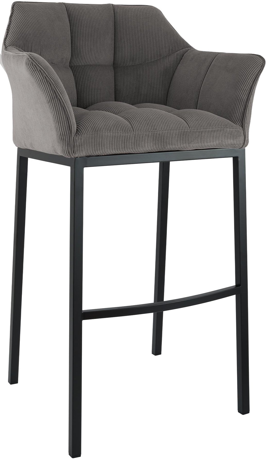 Barkruk Moderne Corduroy - Hoge kruk - 240kg belastbaar en extra comfort - Metalen frame Kleur taupe