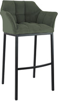 Barkruk Corduroy Groen - Barstoel - Metalen Frame - 240 kg draagkracht - Comfortabele zitervaring Kleur groen