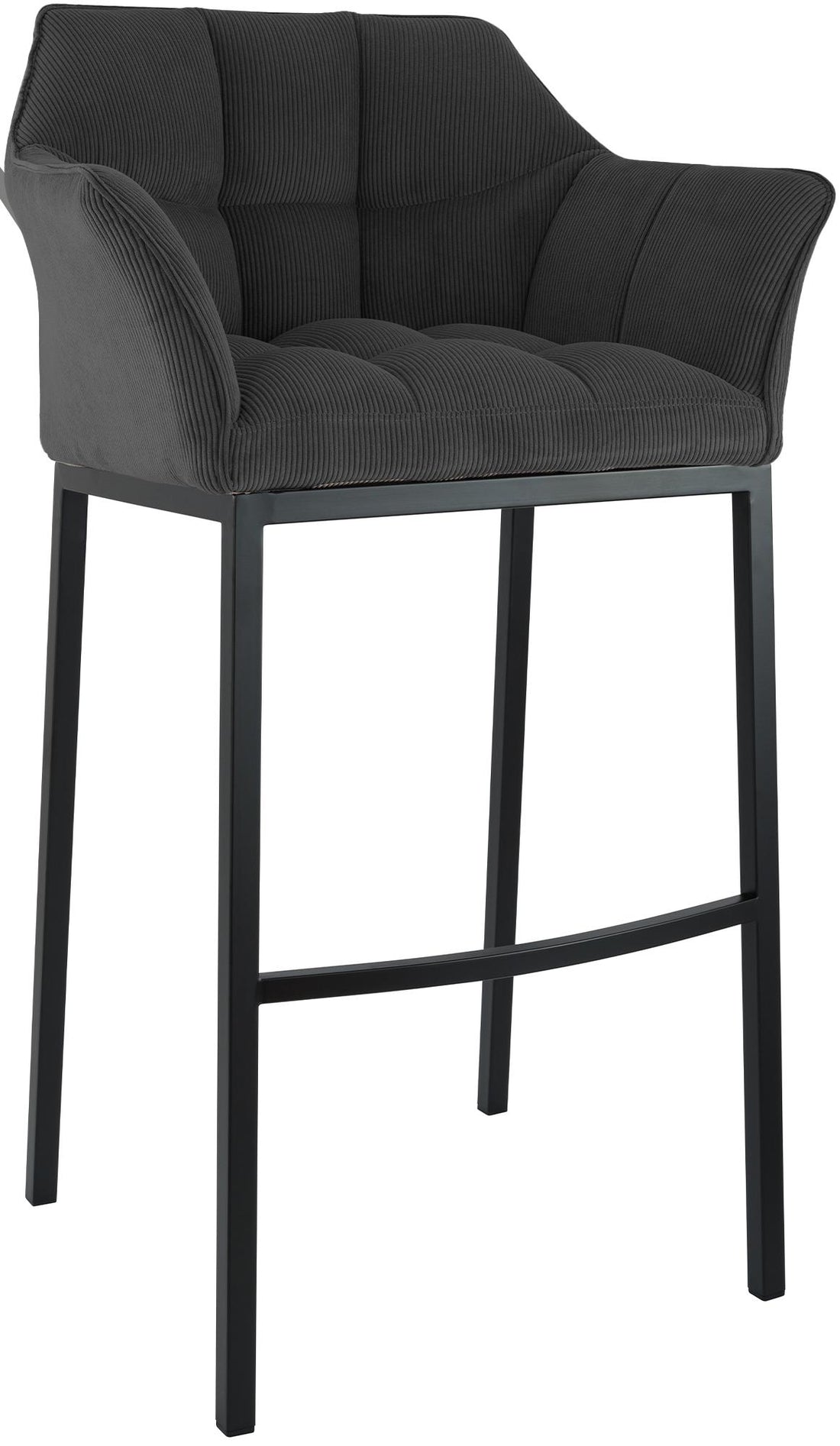 Barkruk Corduroy Bekleding – Barstoel – Hoog draagvermogen, Comfortabele Zit, Met Vierpootsframe Kleur donkergrijs