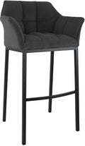 Barkruk Corduroy Bekleding – Barstoel – Hoog draagvermogen, Comfortabele Zit, Met Vierpootsframe Kleur donkergrijs