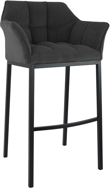 Barkruk Corduroy Bekleding – Barstoel – Hoog draagvermogen, Comfortabele Zit, Met Vierpootsframe Kleur donkergrijs