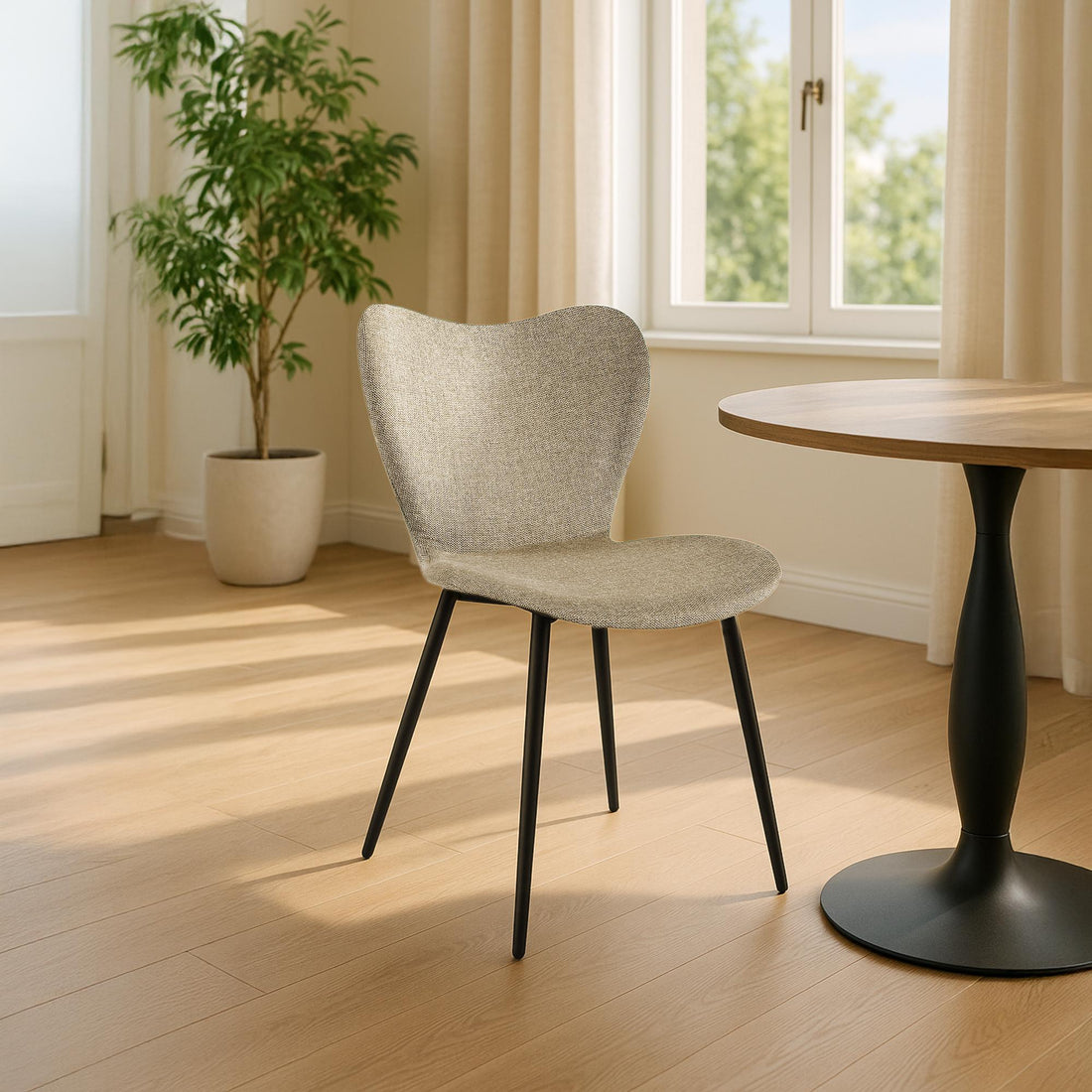 Eetkamerstoel Taupe - Velvet Stoel - Ergonomisch Comfort - Stabiel metalen frame, makkelijk te Kleur taupe