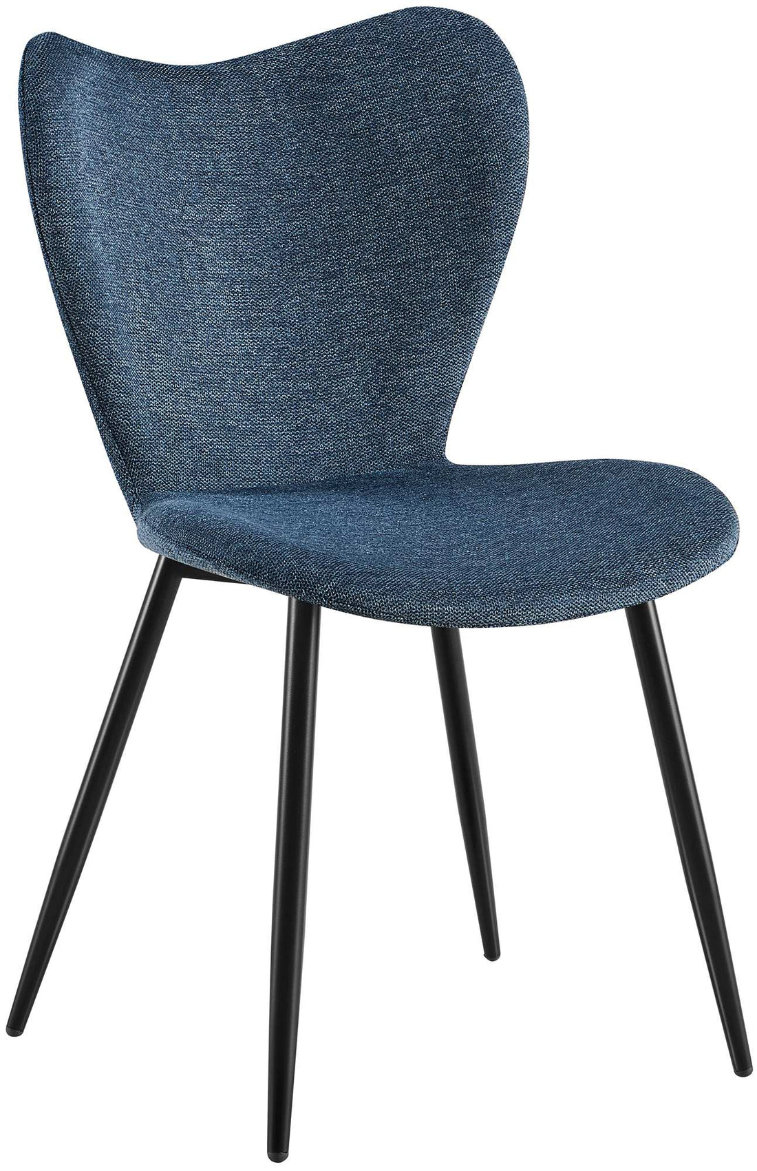 Blauwe Eetkamerstoel – Keukenstoel – Hoog Zitcomfort – Stoffen Bekleding & Stevig Metalen Onderstel Kleur blauw