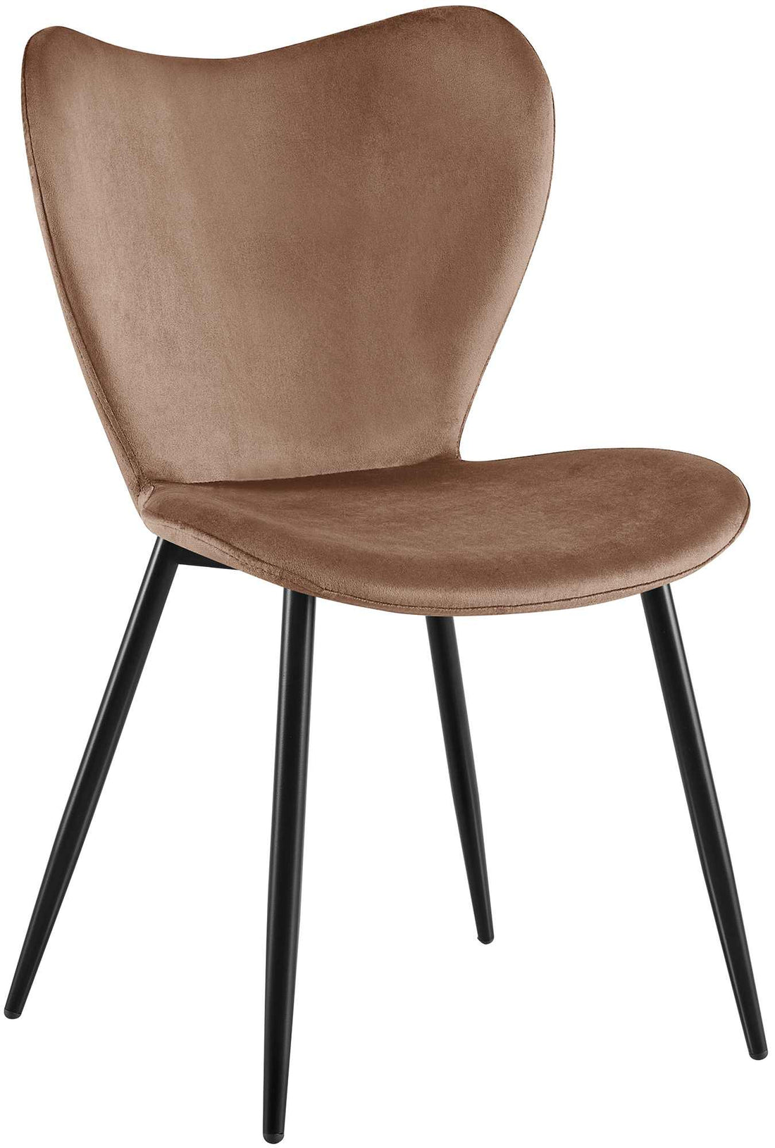 Bruine Fluwelen Eetkamerstoel - Luxe Keukenstoel - Ergonomisch Comfort & Stevig Metaal Frame Kleur bruin