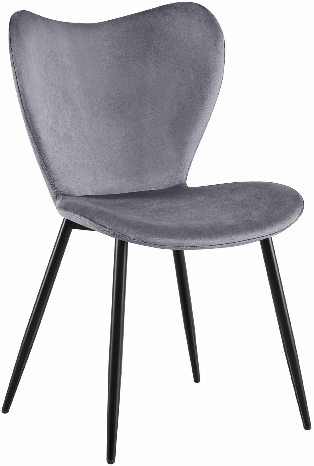 Moderne fluwelen eetkamerstoel - Kuipstoel - Ergonomisch comfort - Donkergrijs, metalen onderstel Kleur donkergrijs