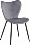 Moderne fluwelen eetkamerstoel - Kuipstoel - Ergonomisch comfort - Donkergrijs, metalen onderstel Kleur donkergrijs