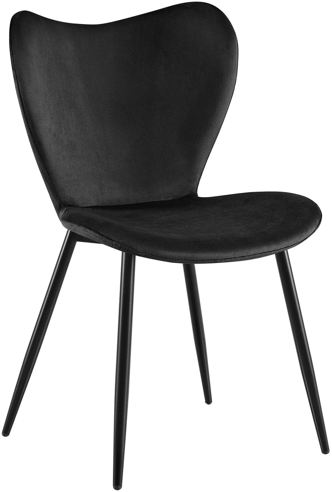 Eetkamerstoel Maika, Fluwelen Stoel, Ergonomisch Comfort, Zwart, Stevig Frame, Vloerbescherming Kleur zwart