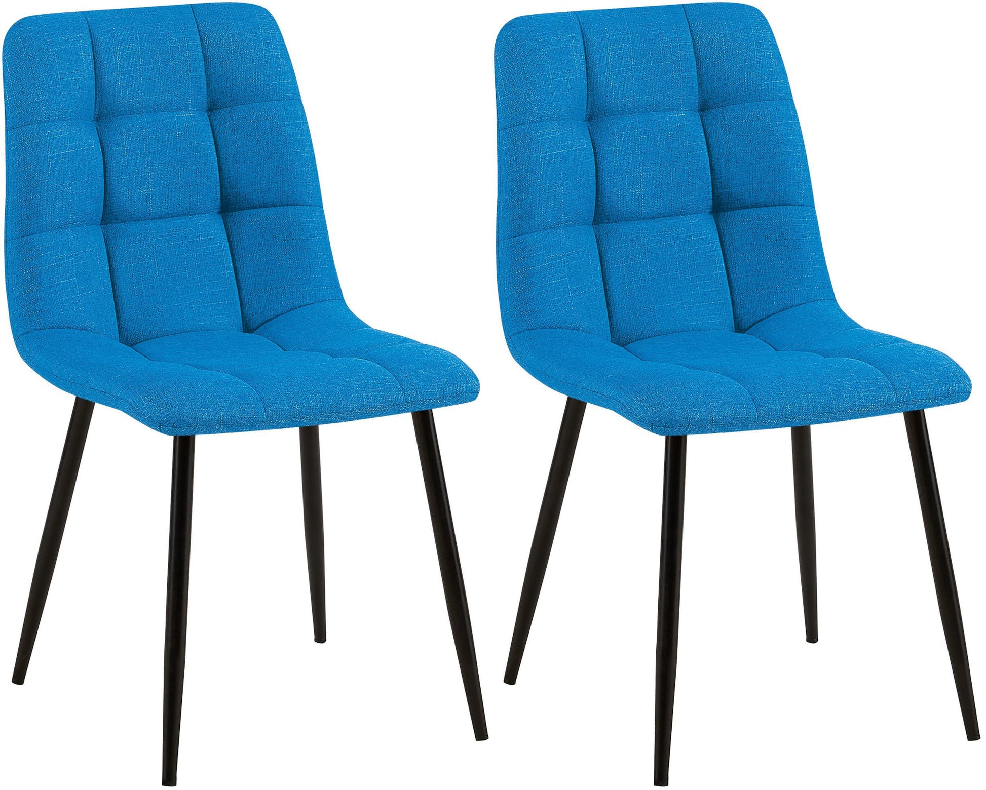 2-delige set Eetkamerstoelen - Keukenstoelen - Onderhoudsvriendelijk ontwerp Kleur lichtblauw Materiaal Stof