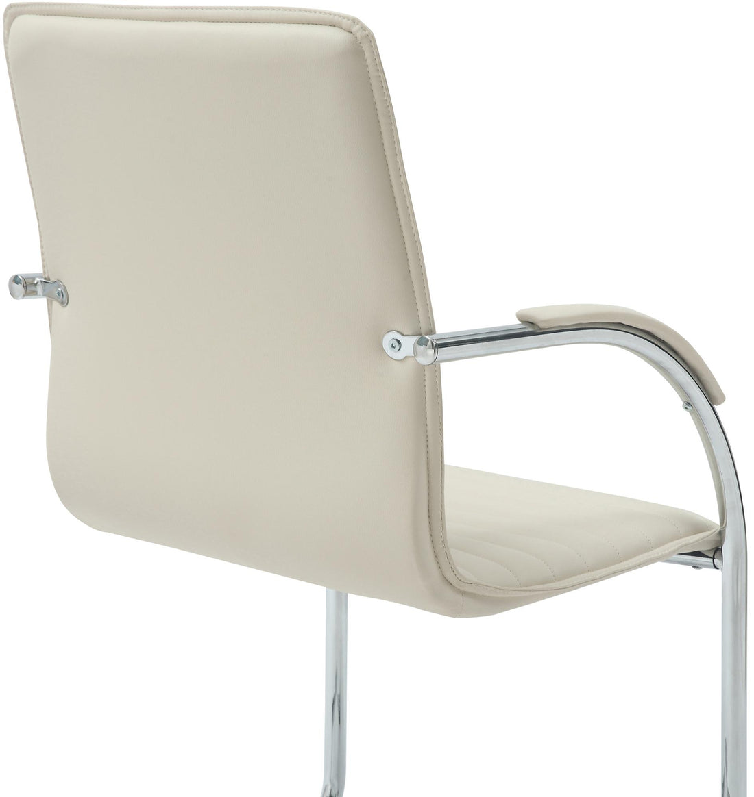 2 Luxe Eetkamerstoelen - Kunstleren Stoelen, Comfortabel Gestoffeerd, Floor Beschermers Kleur crème