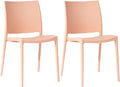 2-delige set Tuinstoelen - Terrasstoelen - Stapelbaar en UV-bestendig kunststof Kleur perzik