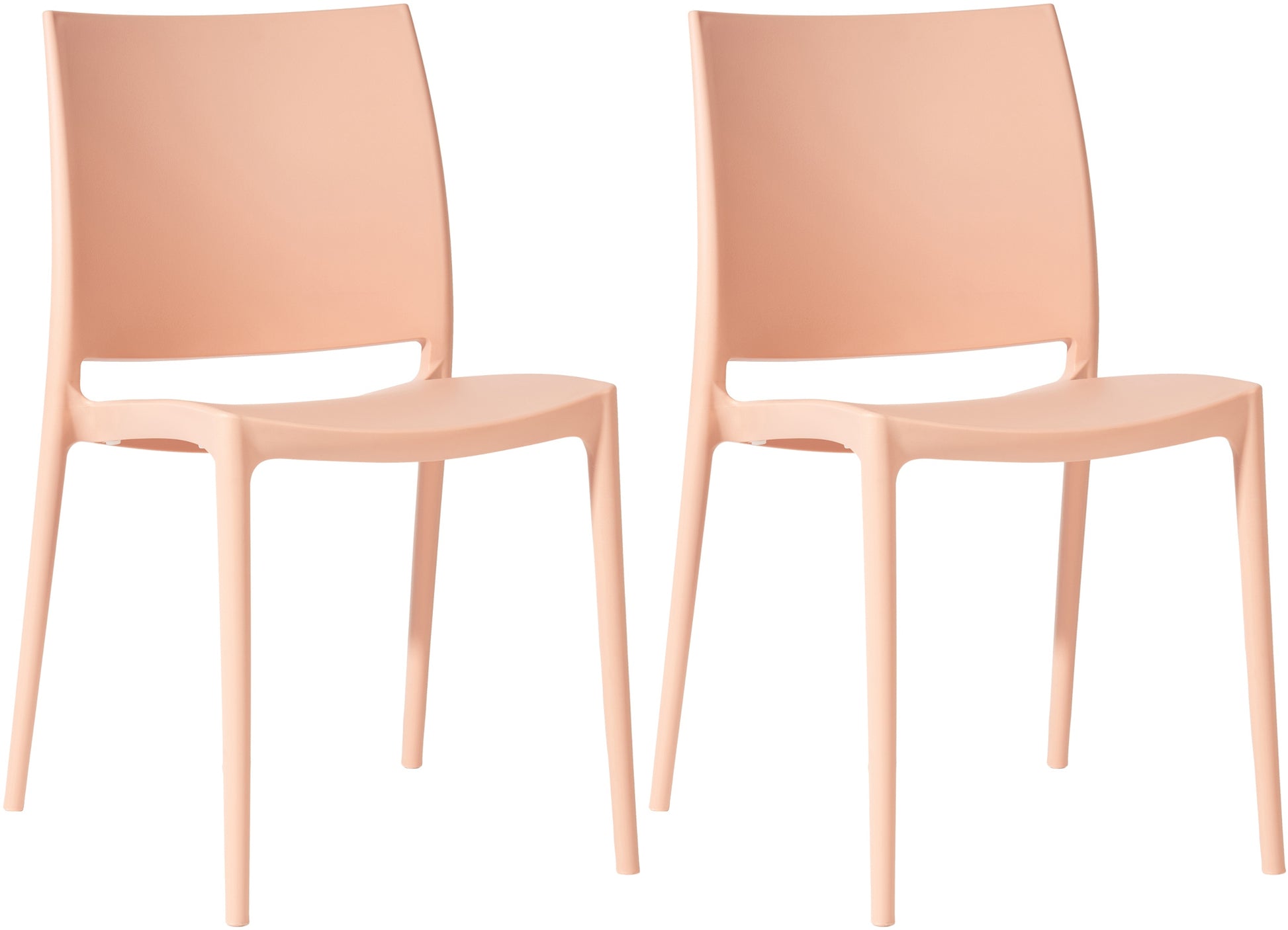 2-delige set Tuinstoelen - Terrasstoelen - Stapelbaar en UV-bestendig kunststof Kleur perzik