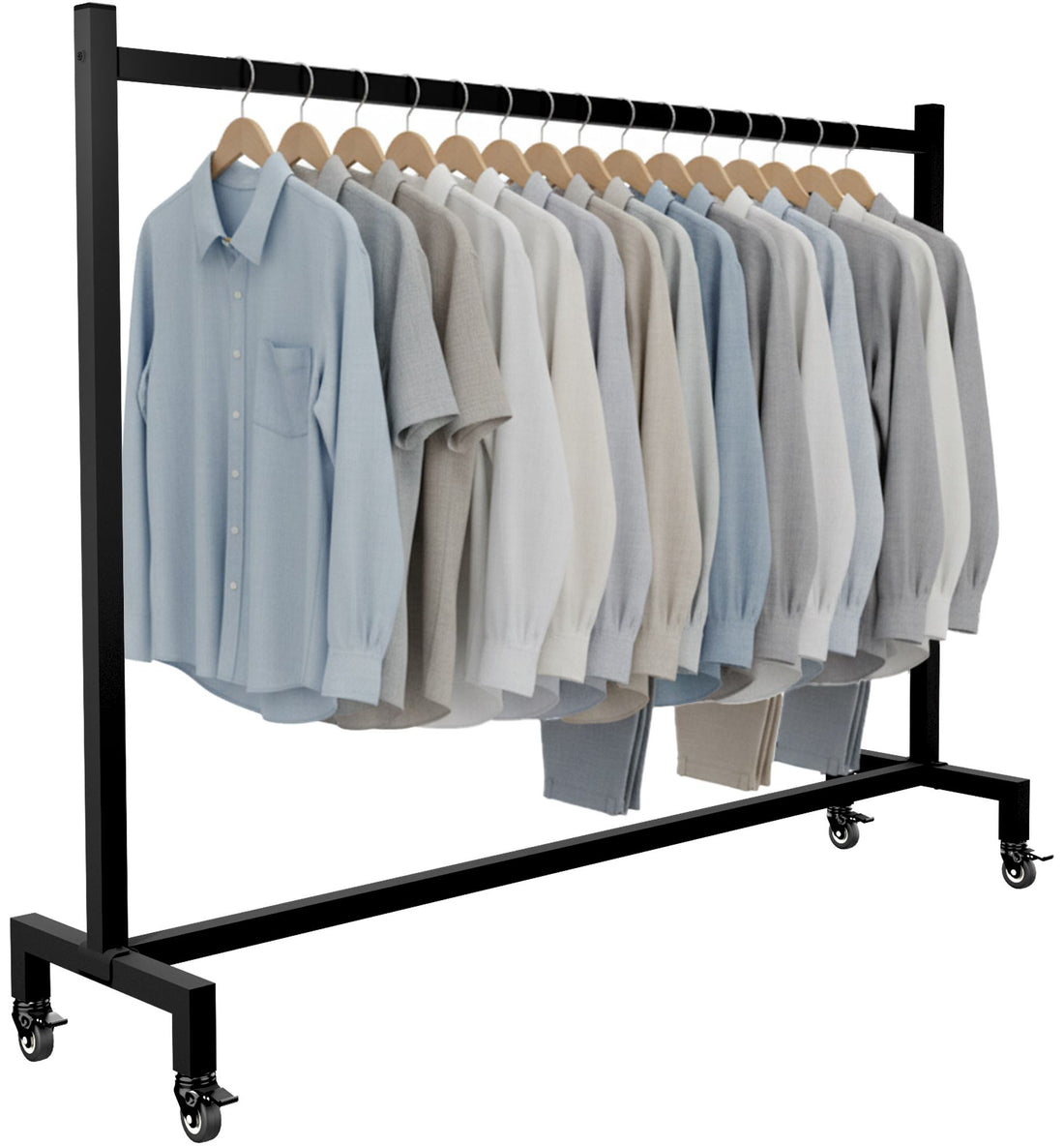 Kledingrek Zwart – Garderoberek – Verplaatsbaar & Stabiel – Staal – 150x38x120 cm – 100kg Kleur zwart