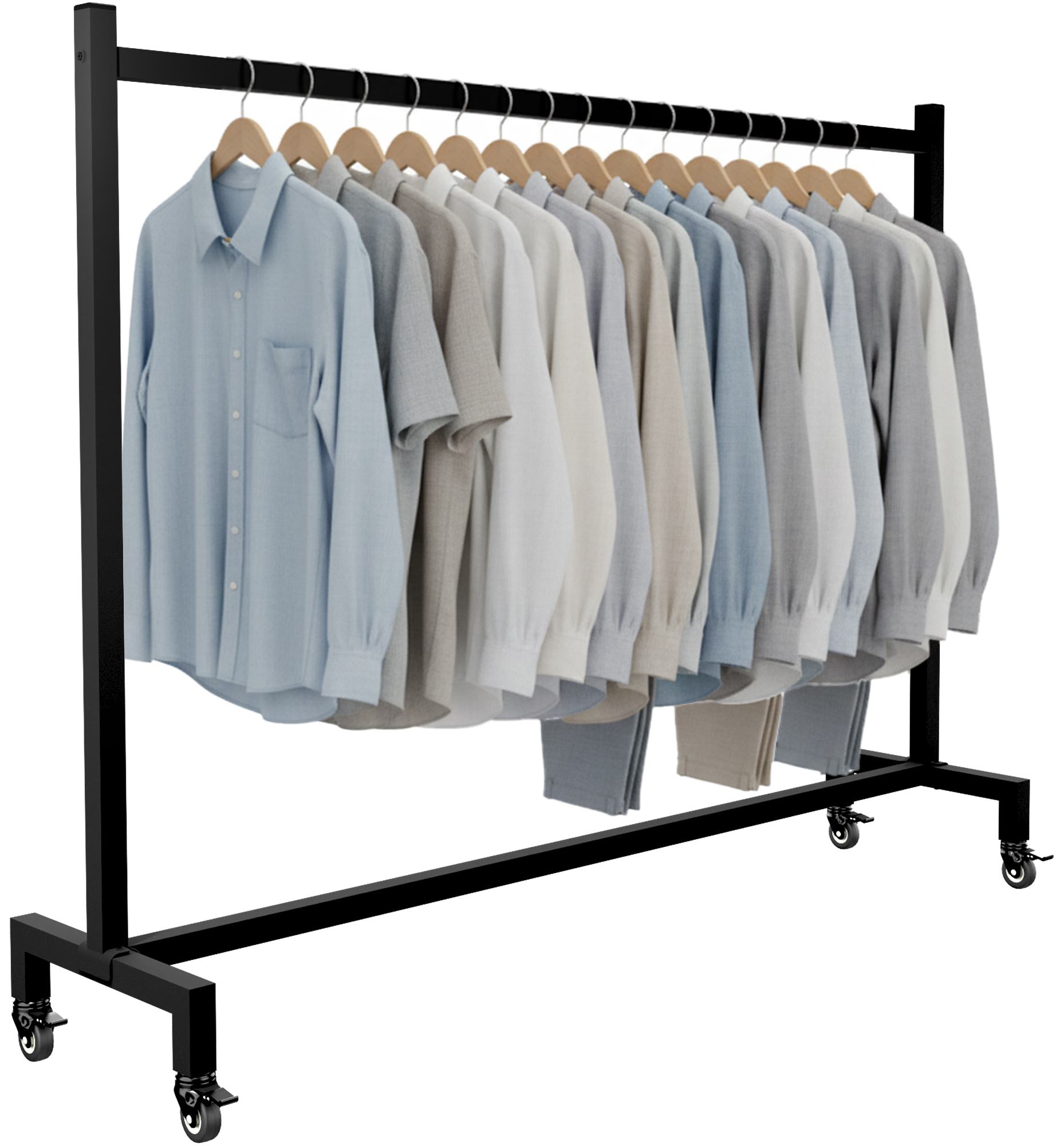 Kledingrek Zwart – Garderoberek – Verplaatsbaar & Stabiel – Staal – 150x38x120 cm – 100kg Kleur zwart